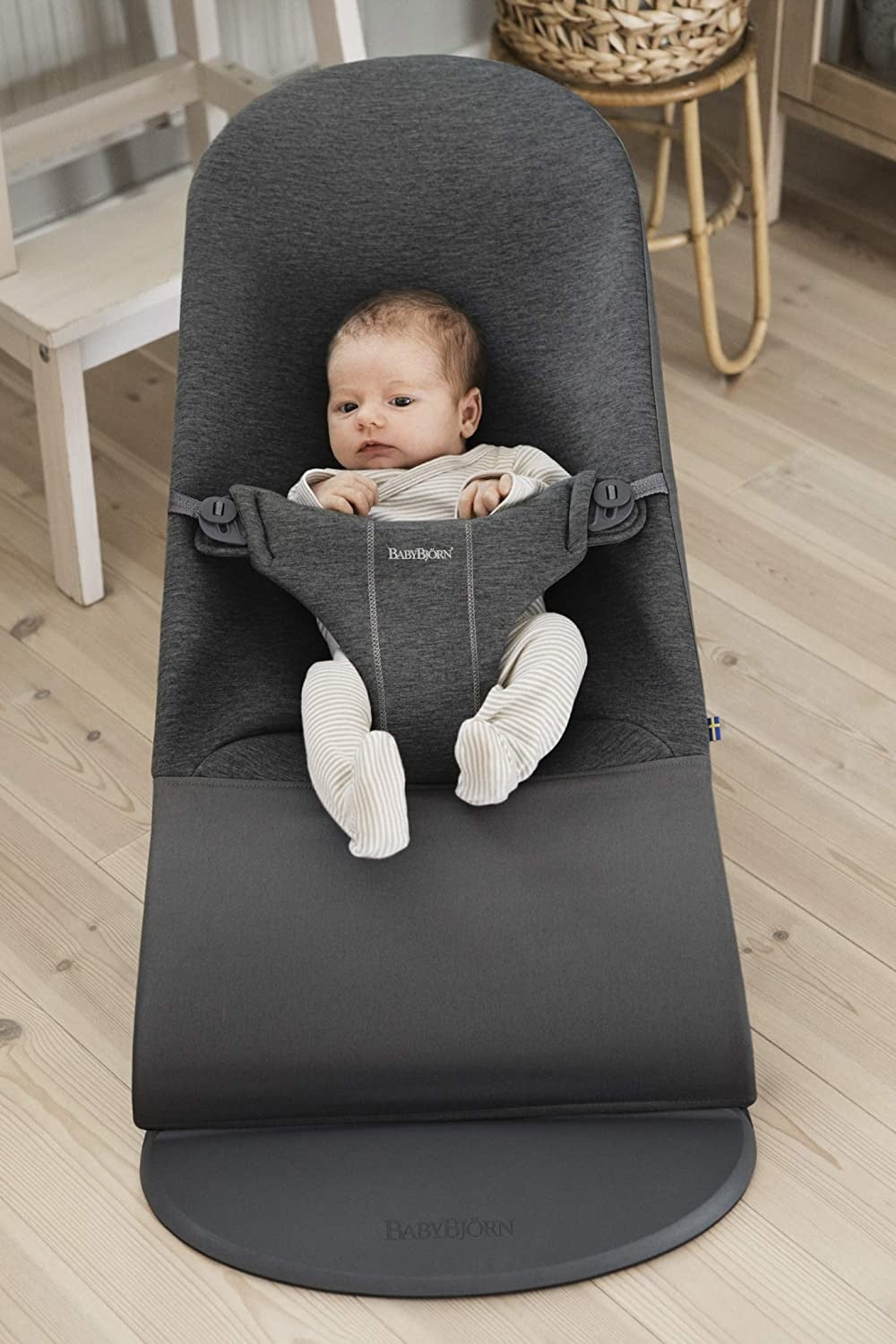 BabyBjörn - Transat Bouncer Bliss, Jersey Charcoal