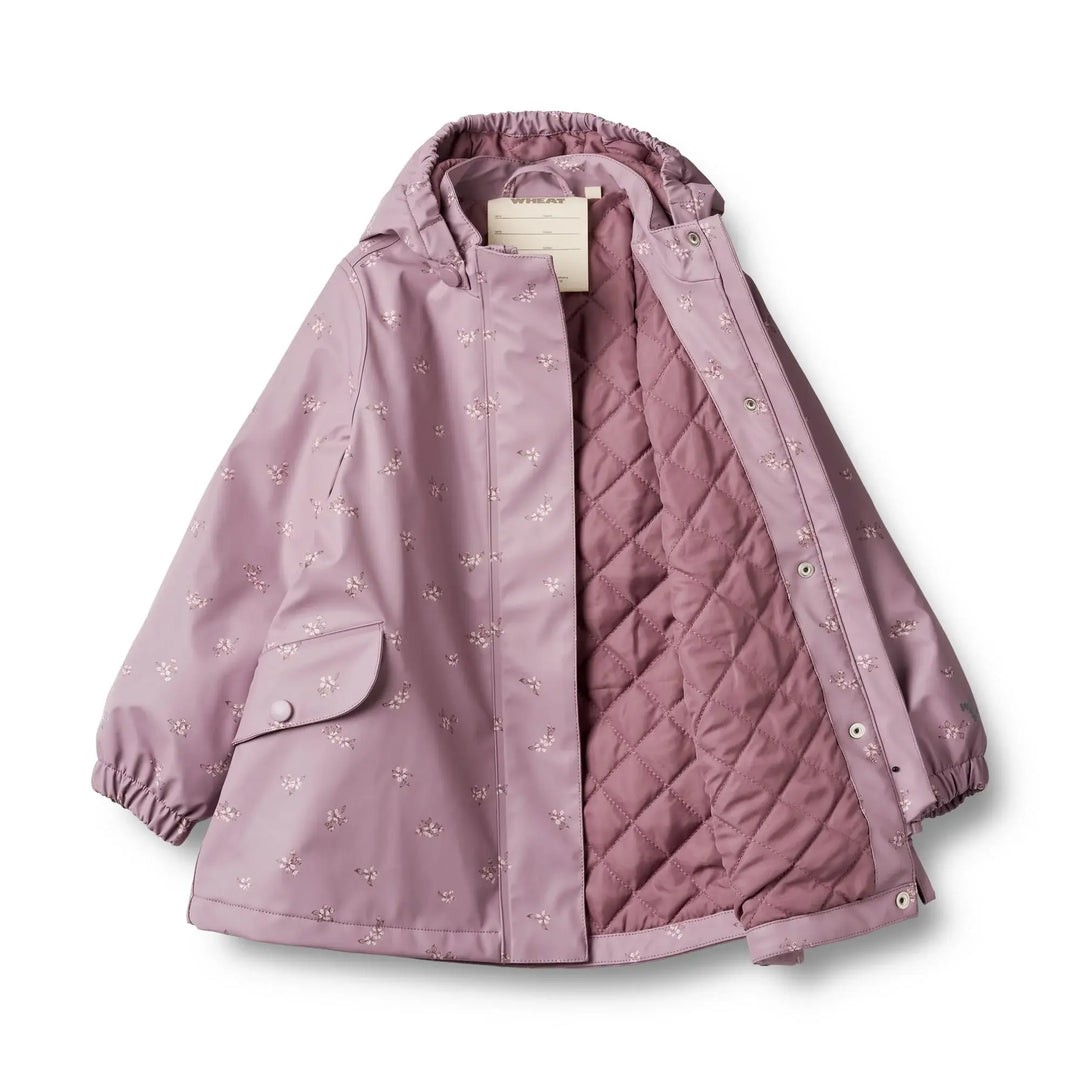 Wheat Kids Clothing - Manteau de Pluie Thermique Rika, Lilas Fleurs