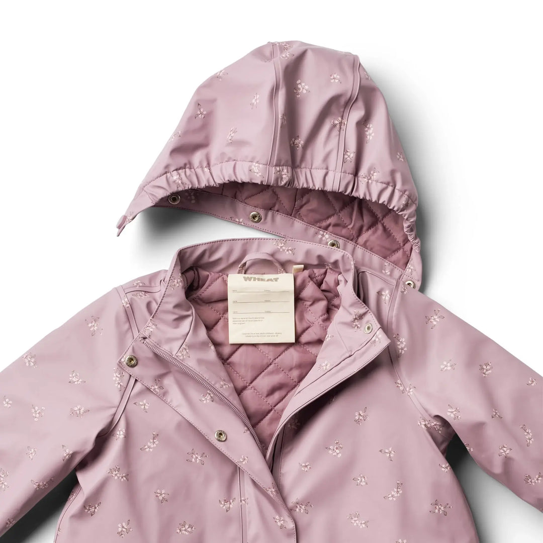 Wheat Kids Clothing - Manteau de Pluie Thermique Rika, Lilas Fleurs