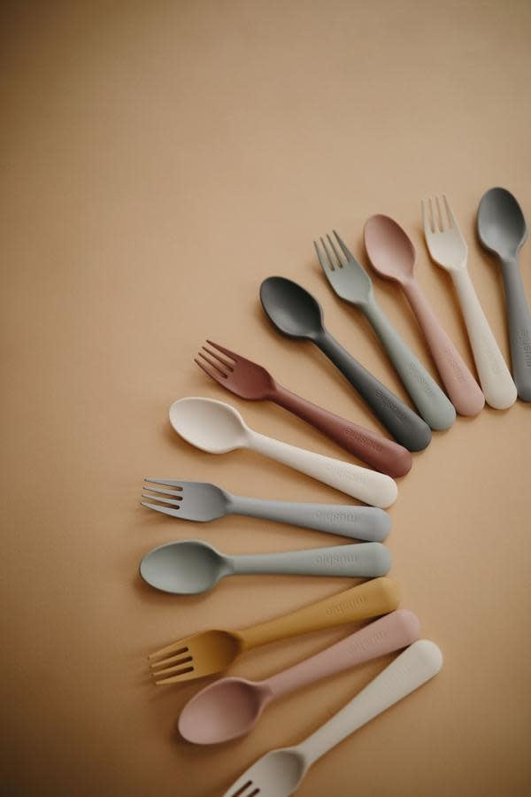 Mushie - Fork and Spoon Set, Sage