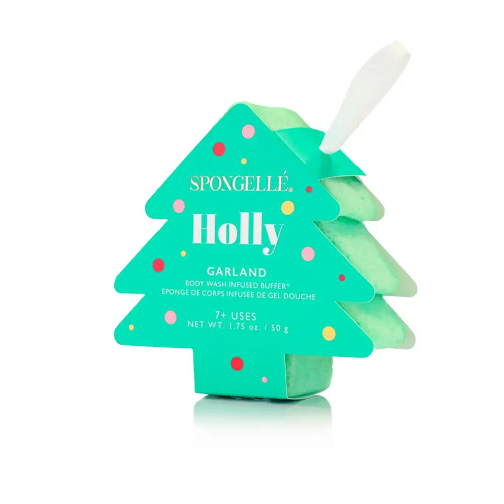 Spongellé - Éponge de Corps Infusée de Gel Douche, Sapin Houx