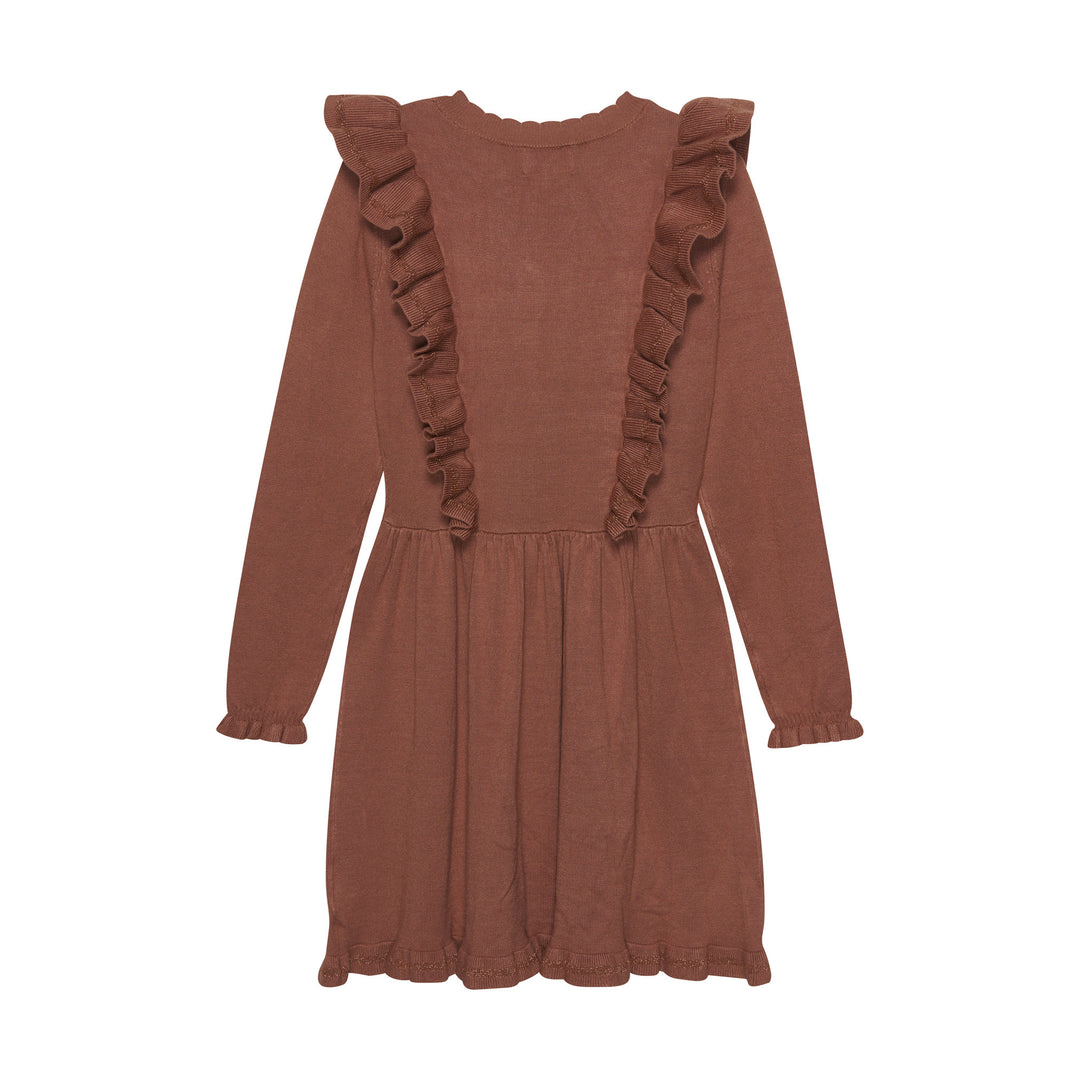 Creamie - Knit Ruffled Dress, Chutney