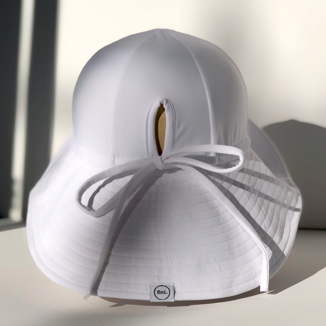 Chapeau Soleil Floppy en Nylon, Blanc