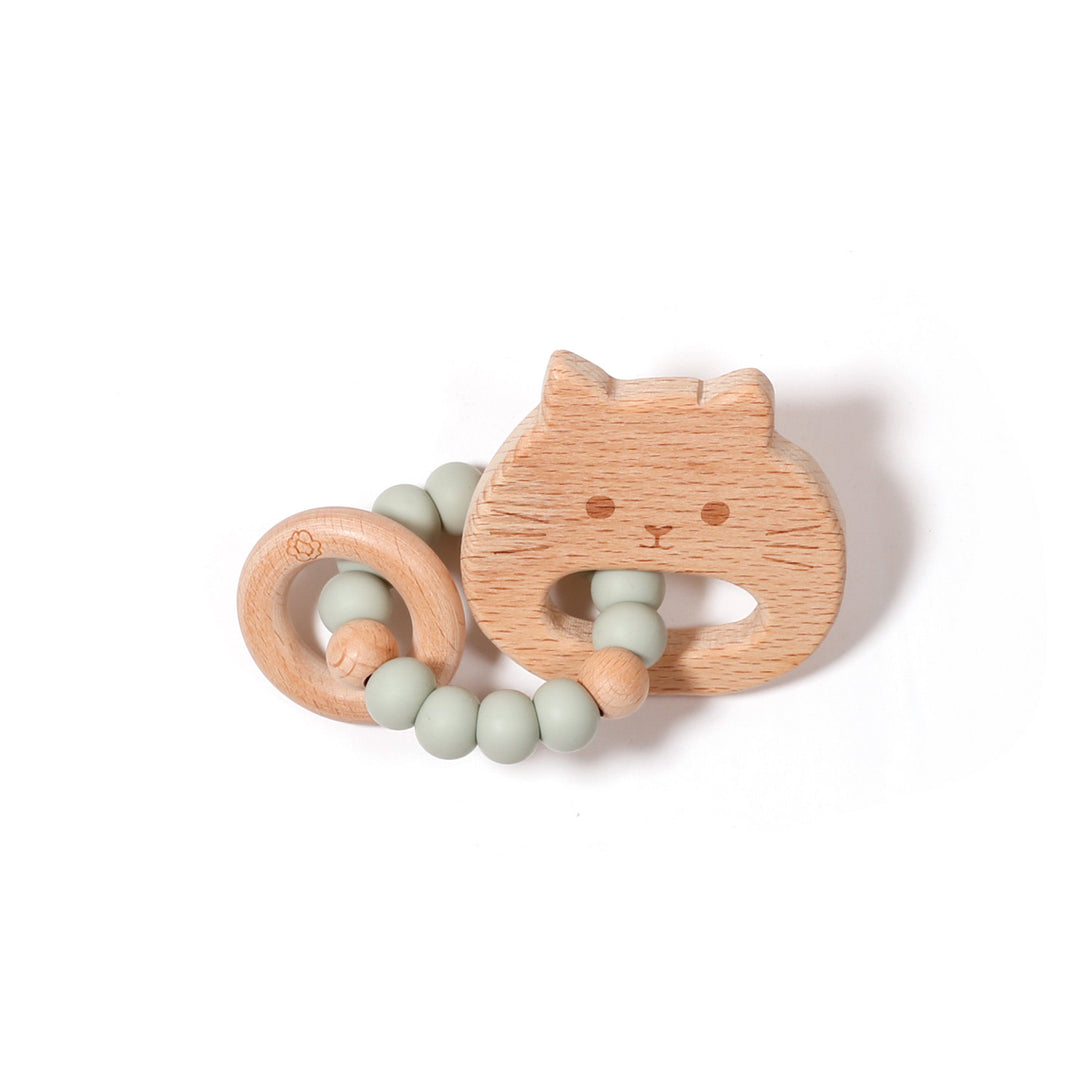 Bulle - Hochet de Dentition Mini, Chaton Sauge