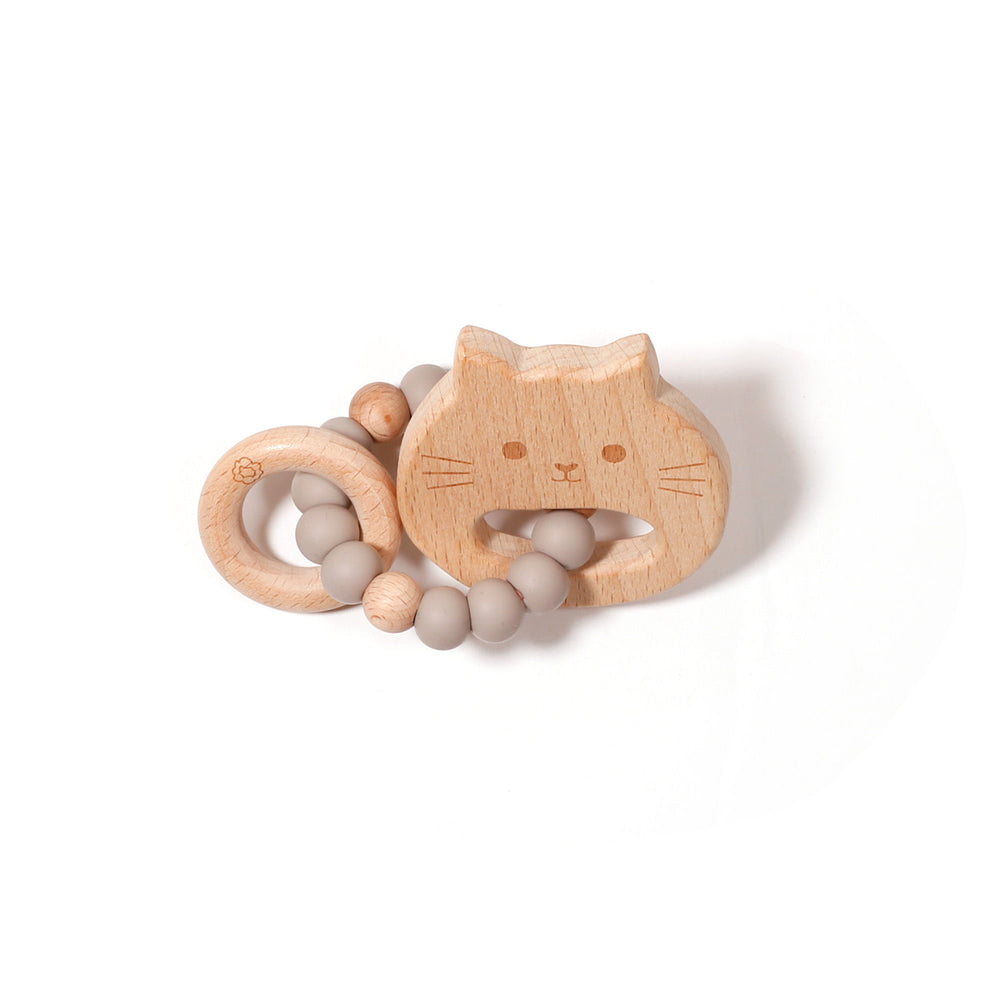 Bulle - Hochet de Dentition Mini, Chaton Taupe