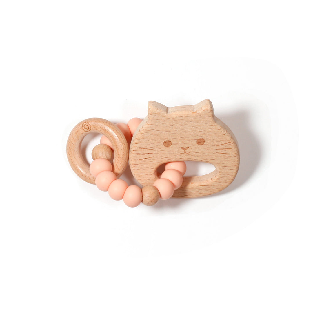 Bulle - Hochet de Dentition Mini, Chaton Pêche