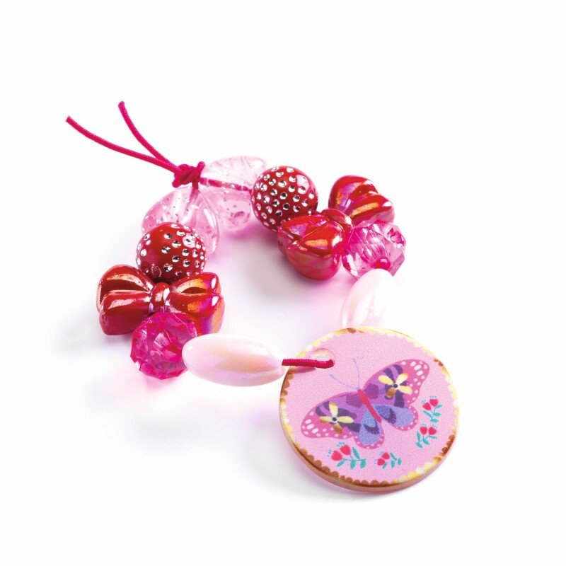 Djeco - Fancy Bead Jewelry Making Set, Hearts