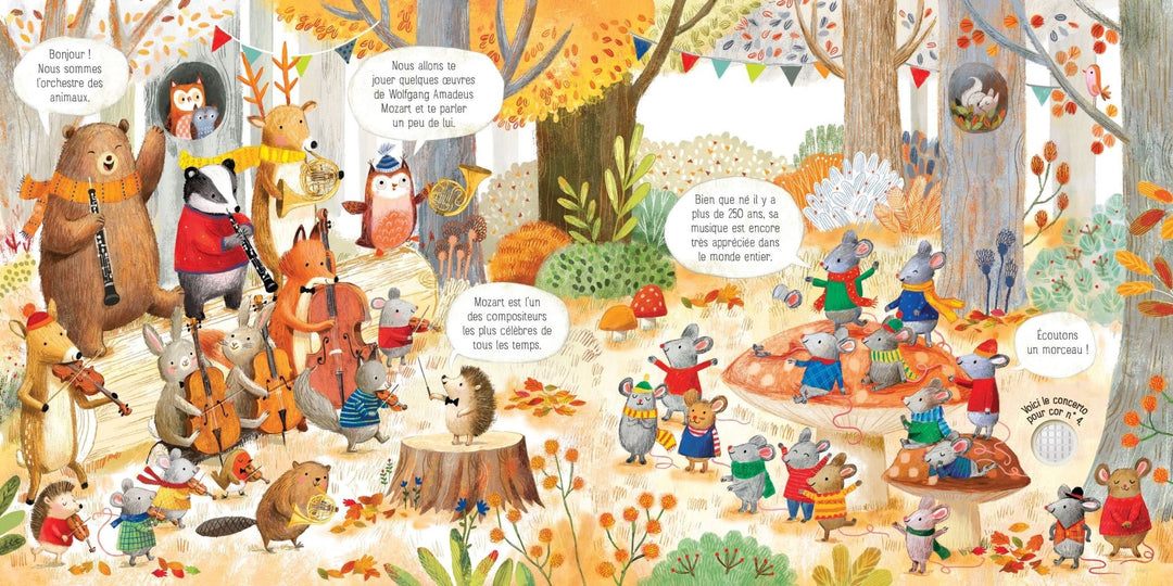 Usborne - Livre Sonore, L'Orchestre des Animaux Joue Mozart, 10 mois et +