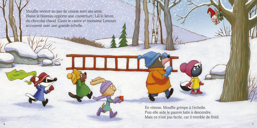 Auzou - Livre, Mouffie la Mouffette et le Lutin de Noël, 3 ans et +