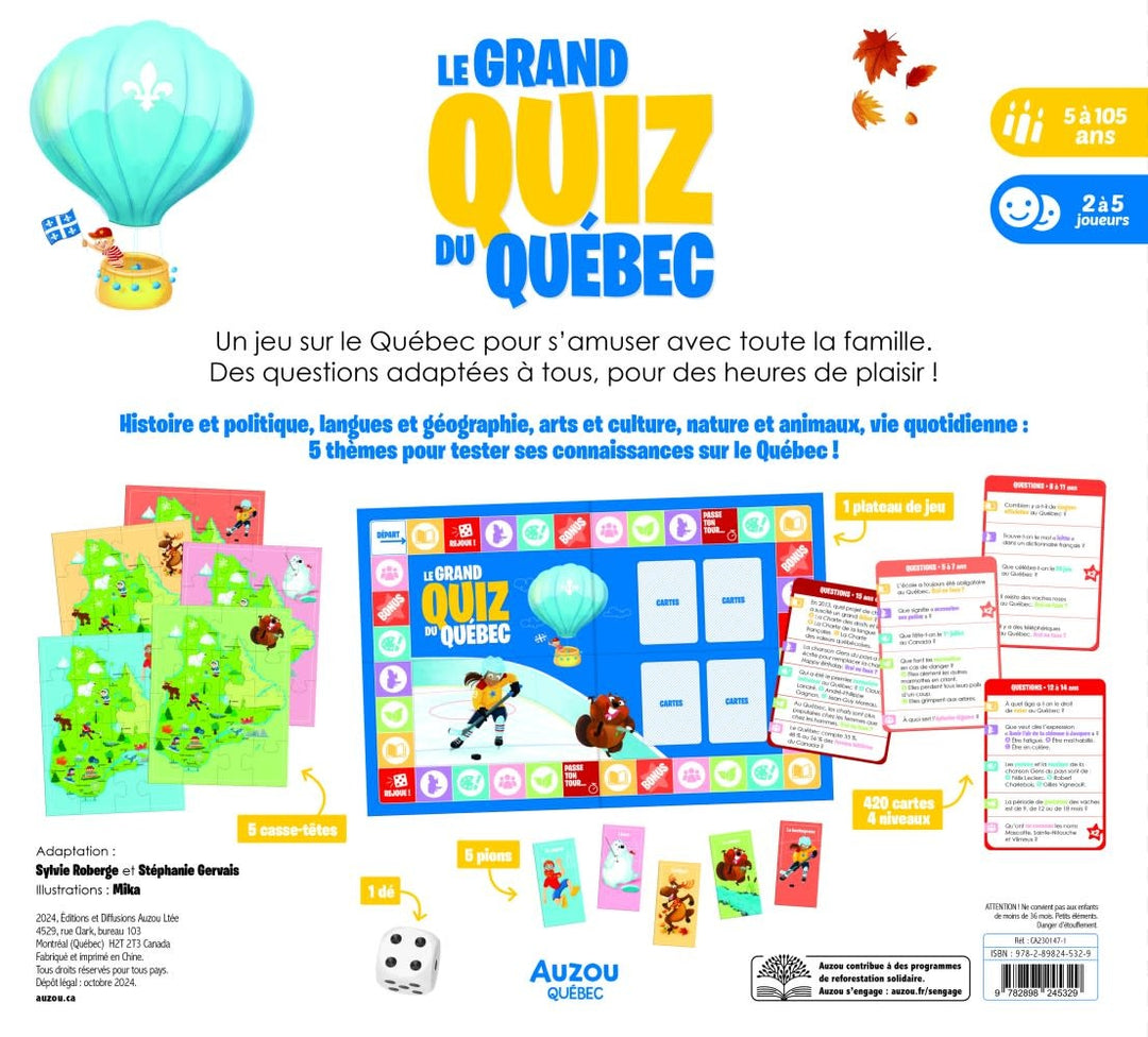 Auzou - Jeu Le Grand Quiz du Québec