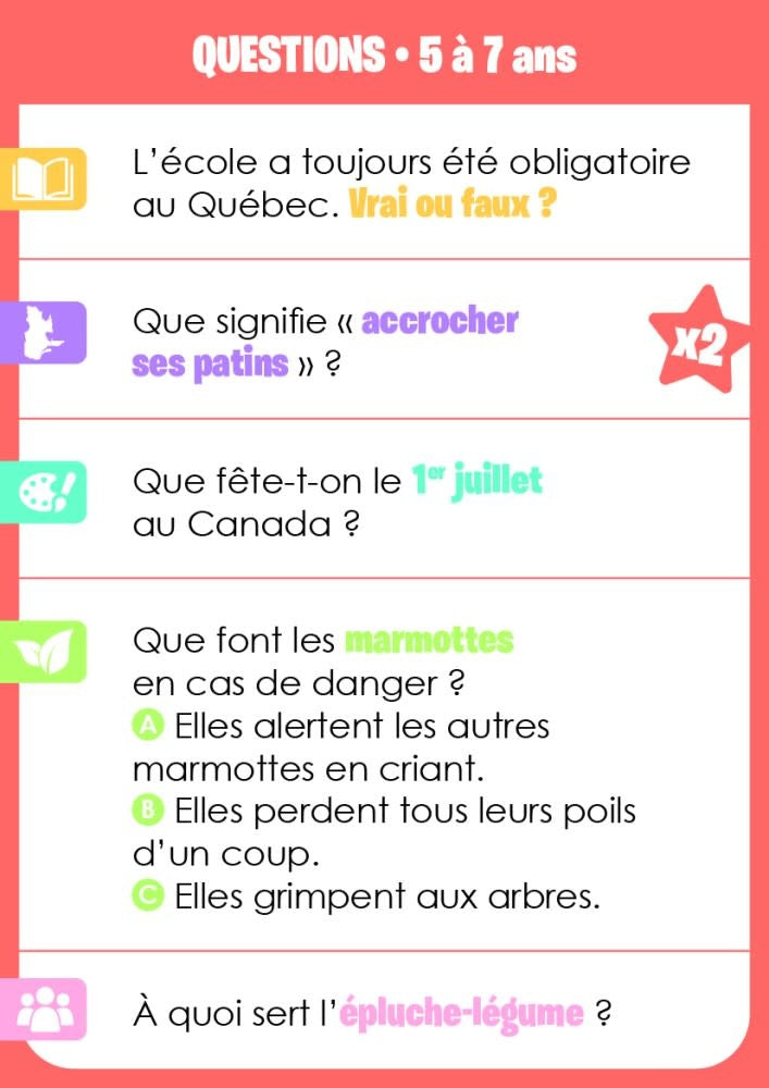 Auzou - Jeu Le Grand Quiz du Québec