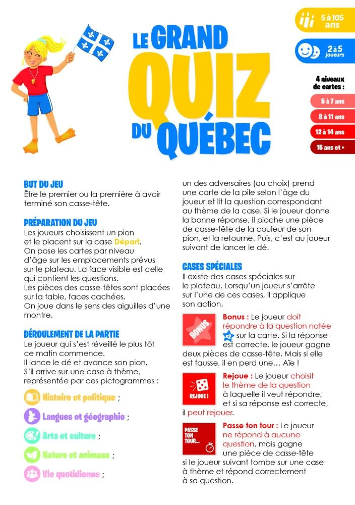 Auzou - Jeu Le Grand Quiz du Québec