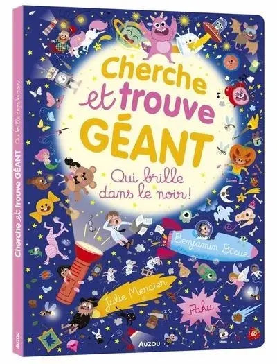 Auzou - Livre Cherche et Trouve Géant, Qui Brille dans le Noir!