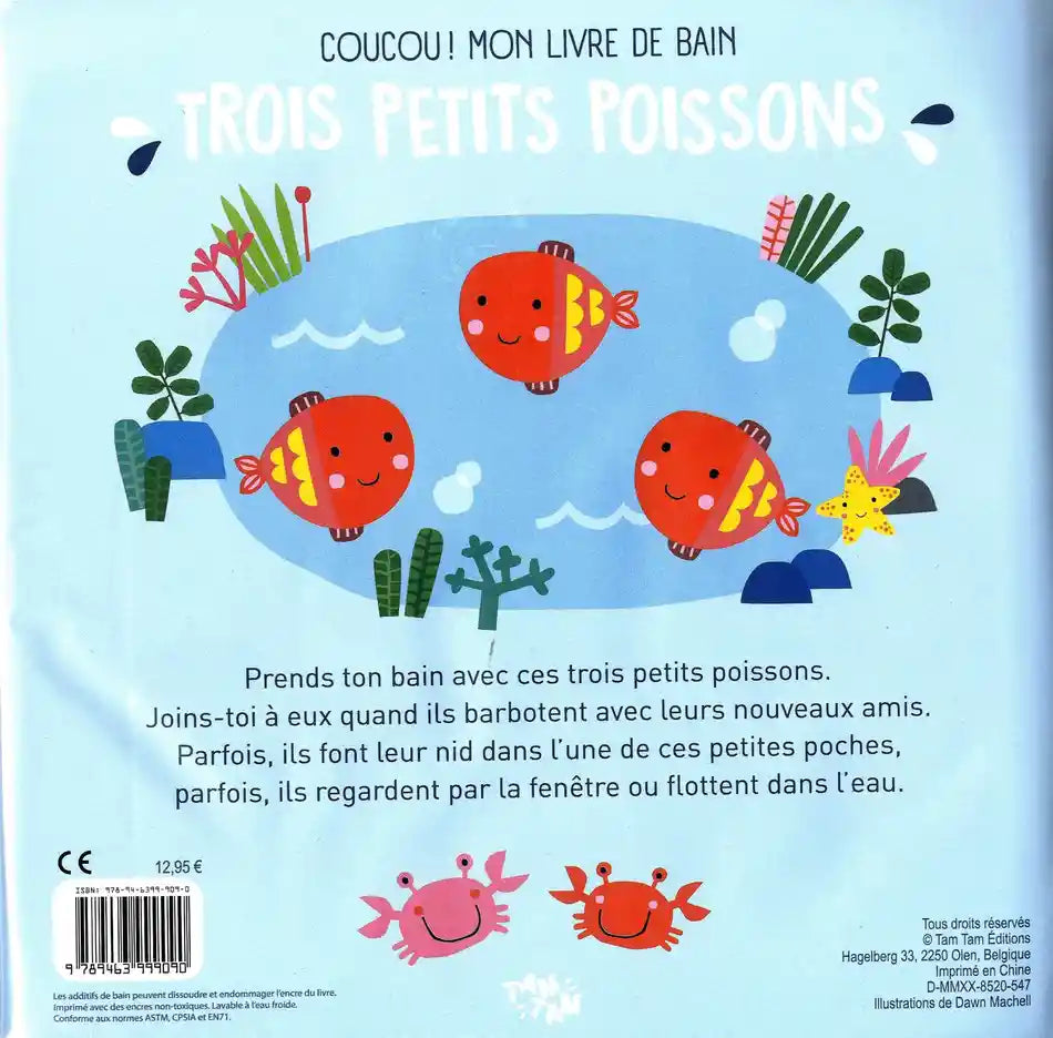 Éditions YOYO - Livre de Bain, Trois Petits Poissons, Coucou!