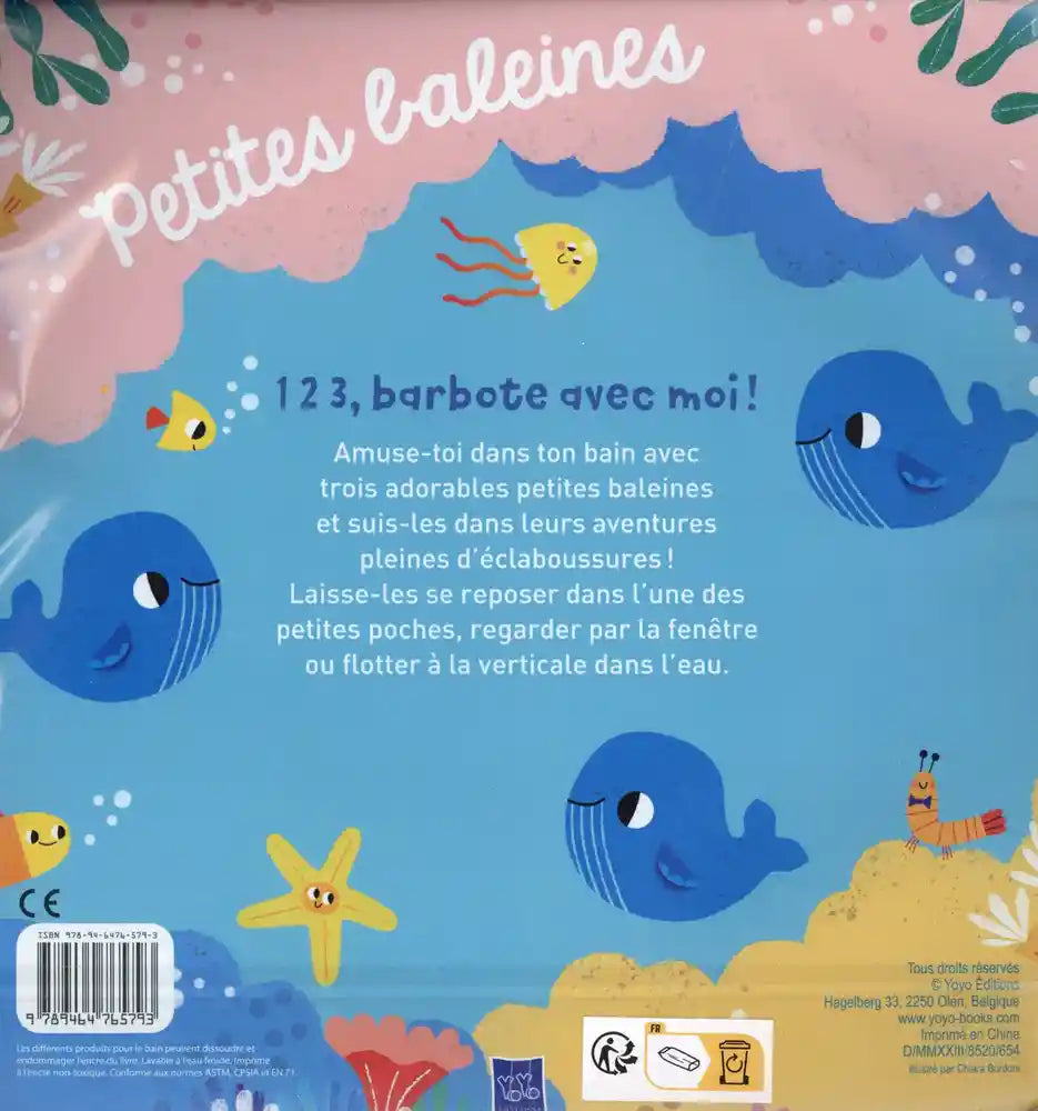 Éditions YOYO - Livre de Bain, 1 2 3 Barbote avec Moi!, Petites Baleines