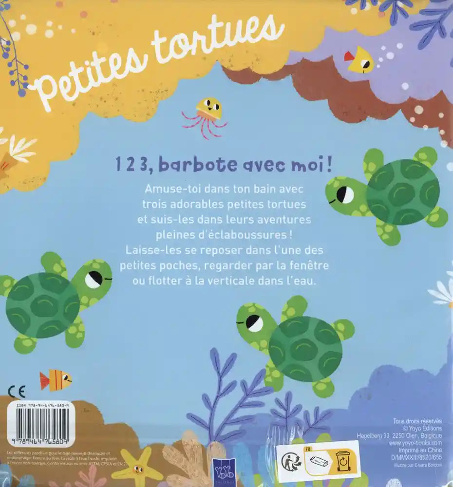 Éditions YOYO - Livre de Bain, 1 2 3 Barbote avec Moi!, Petites Tortues