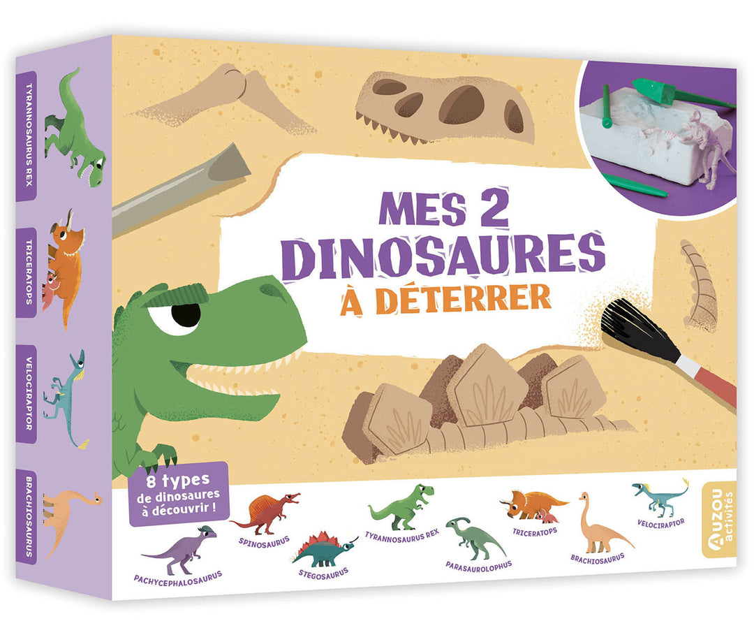 Auzou - Coffret d'Activités, Mes 2 Dinosaures à Déterrer