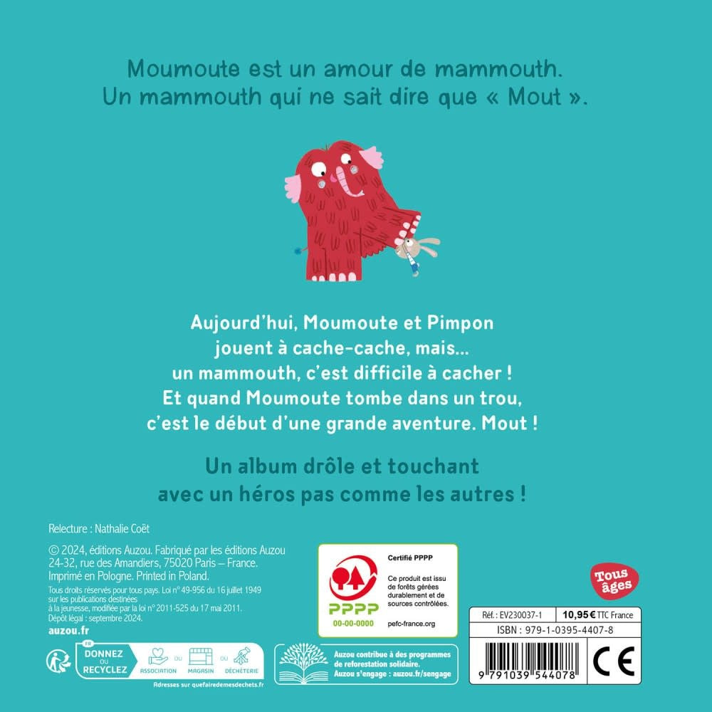 Auzou - Livre, Cache-Cache Moumoute, 1 an et +