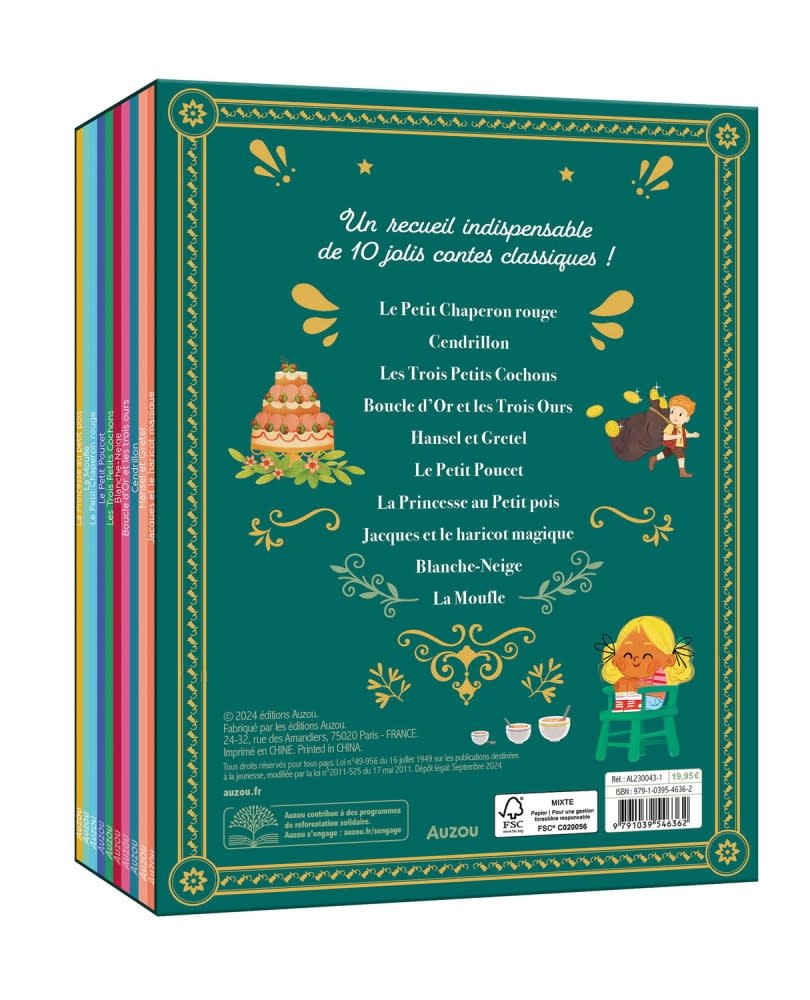 Auzou - Coffret Ma Jolie Bibliothèque de Contes Classiques, 3 ans et +