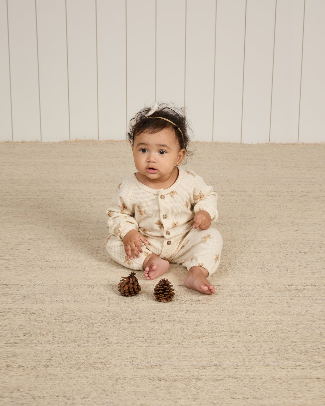 Quincy Mae - Waffle Long Sleeve Jumpsuit, Gingerbread