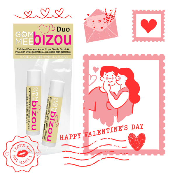 Duo Exfoliating Balm and Protective Balm Bizou, Vanilla Sugar