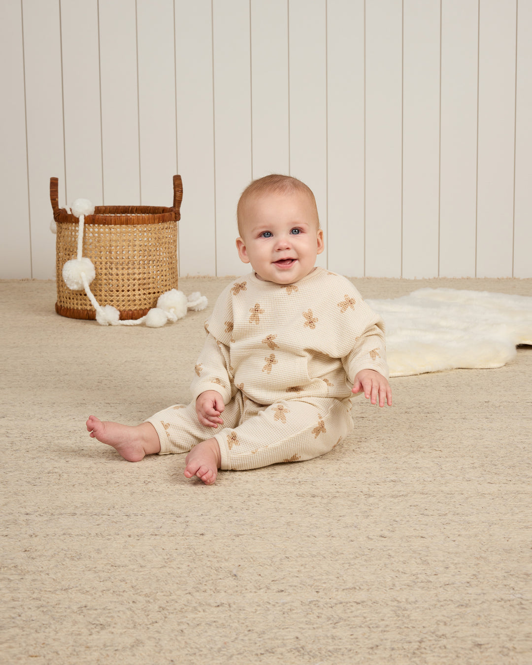 Quincy Mae - Waffle Sweater and Pant Set, Gingerbread