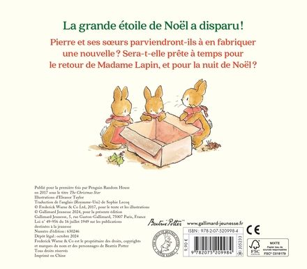 Book, Le Monde De Pierre Lapin: L'Étoile De Noël, 2 Years +