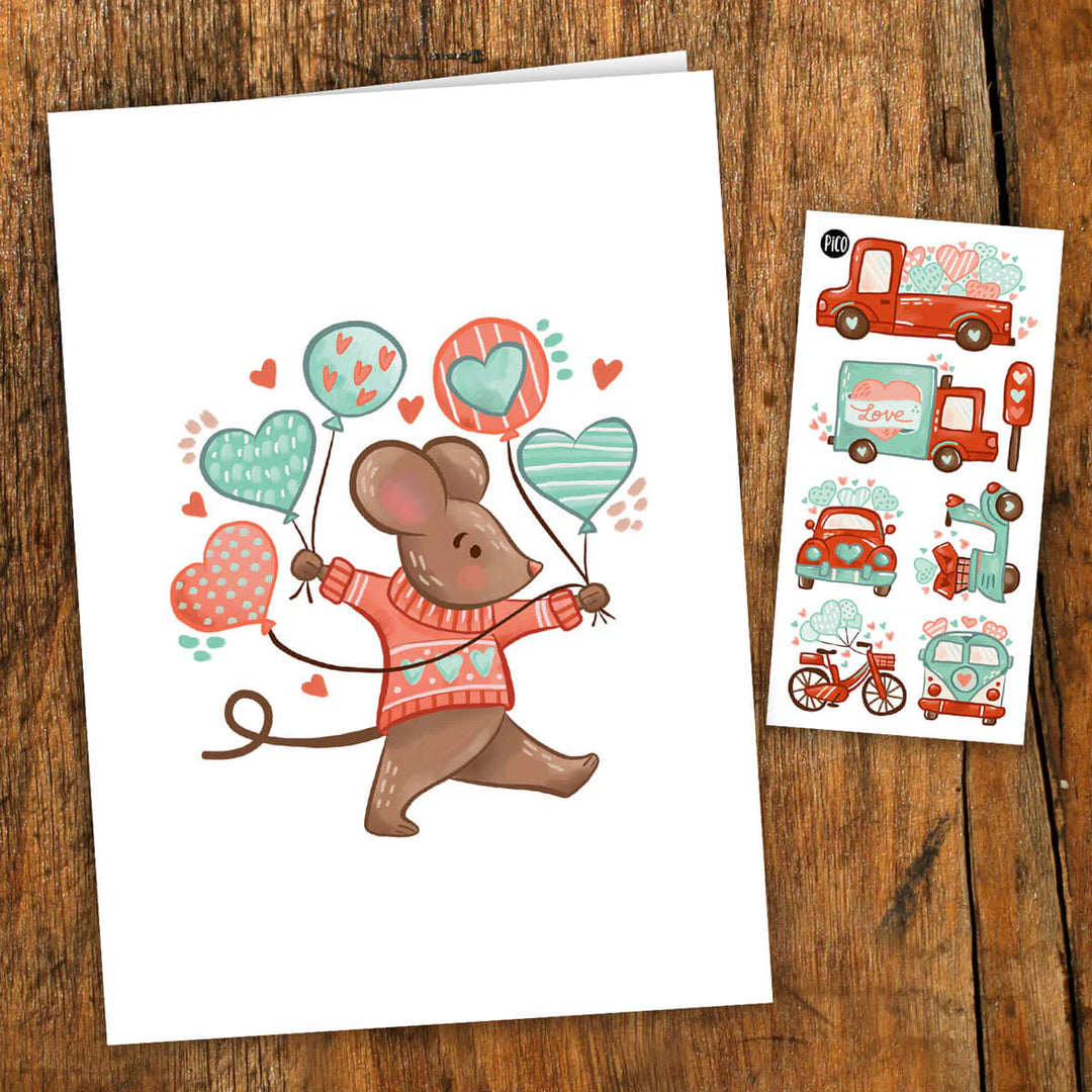 Greeting Card With Temporary Tattoos, Love Delivery