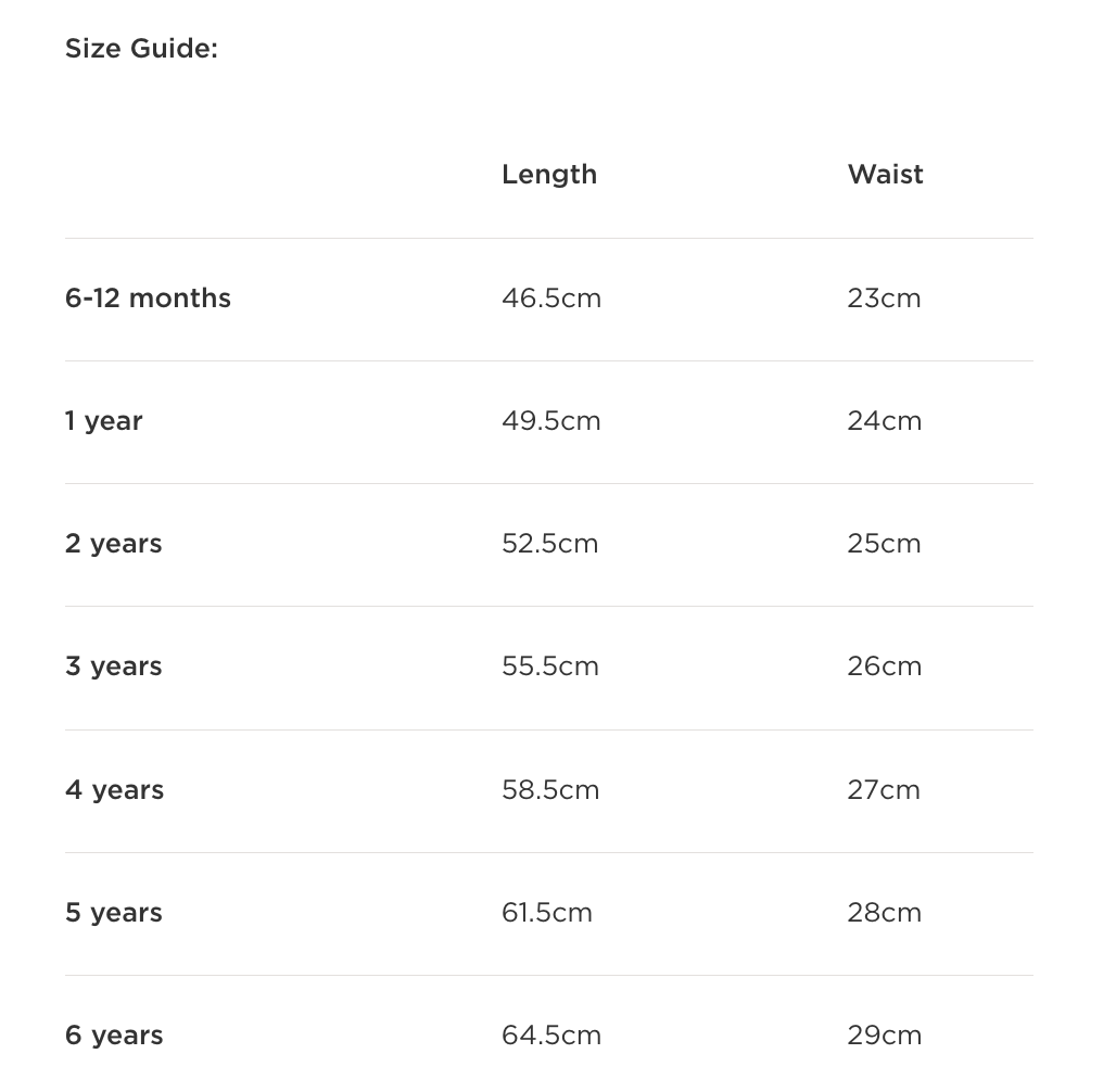 Size Chart Image