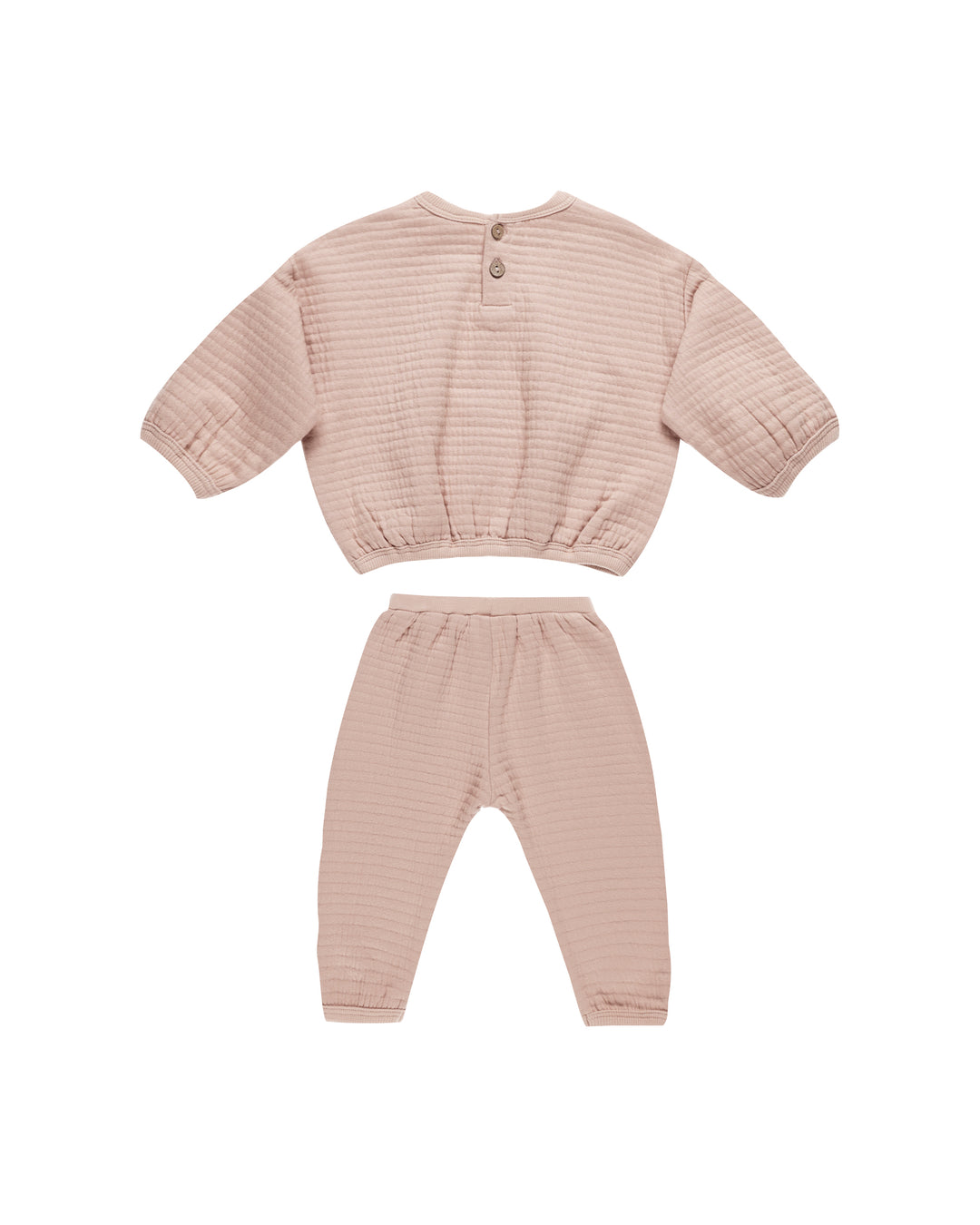 Quincy Mae - Textured Sweater and Pant Set, Blush