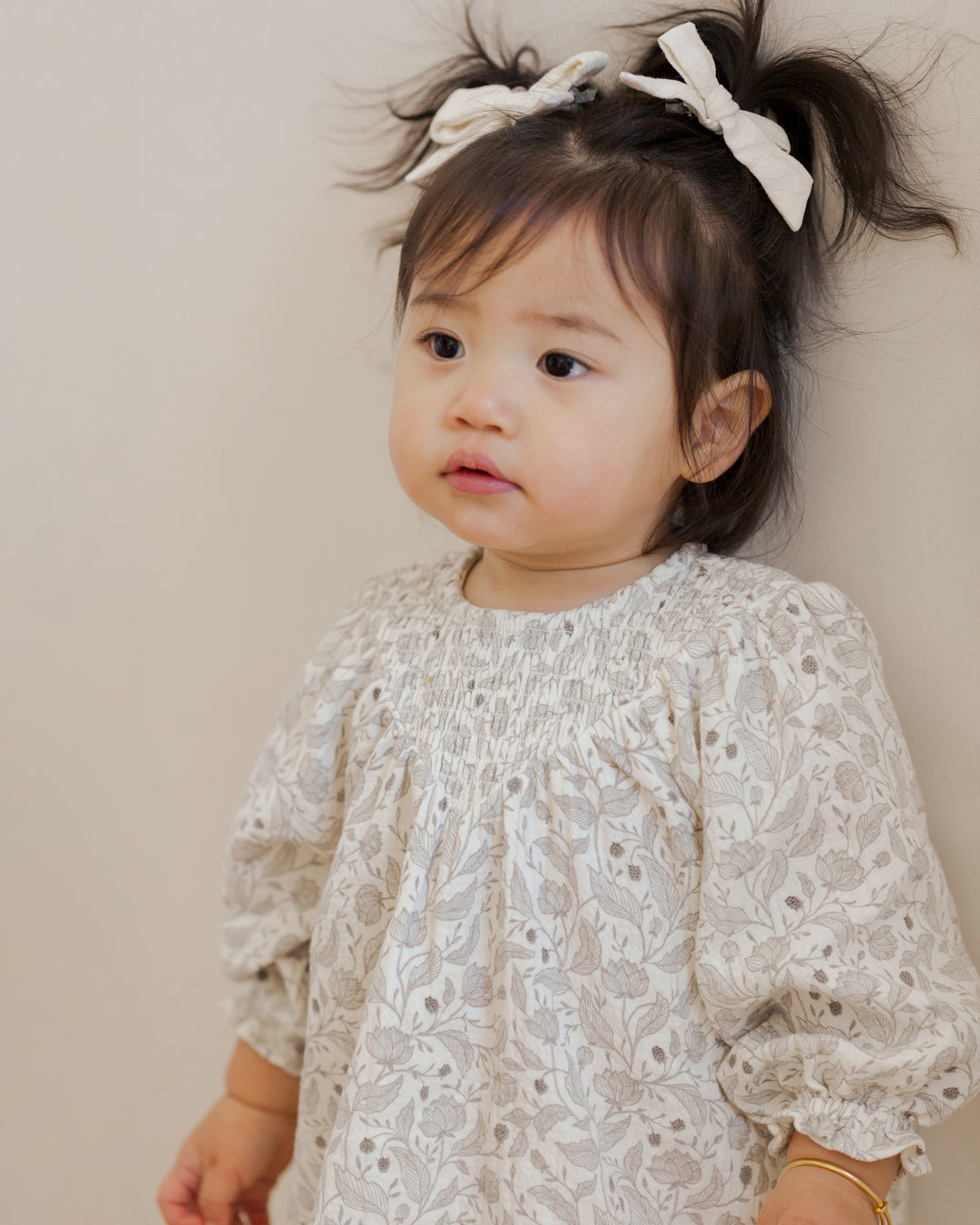 Quincy Mae - V Smocked Dress, Winter Floral