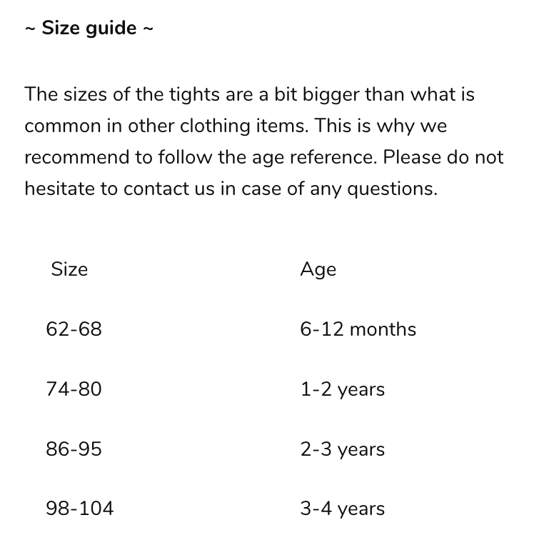 Size Chart Image