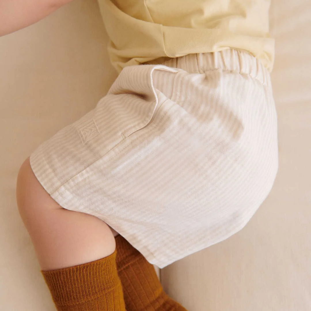 Liewood - Madison Organic Cotton Shorts, Stripes Crisp White and Sandy