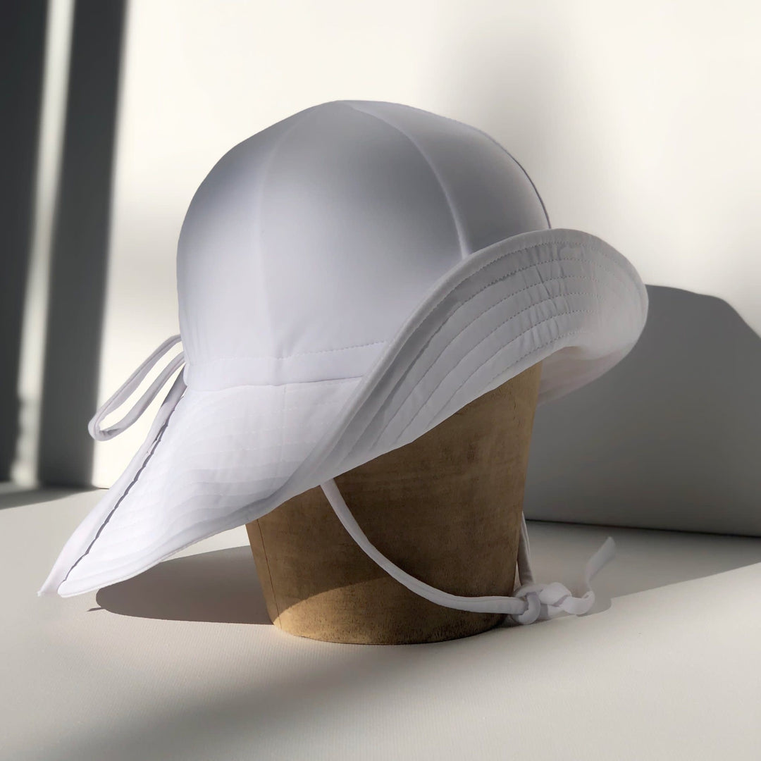 Chapeau Soleil Floppy en Nylon, Blanc