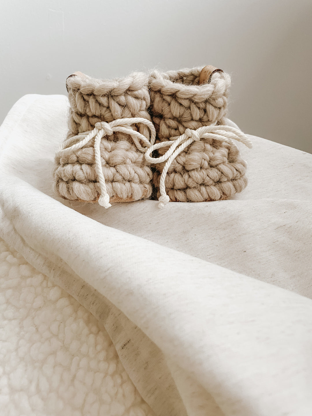 Les Petits Tousi - Wool Booties, Almond