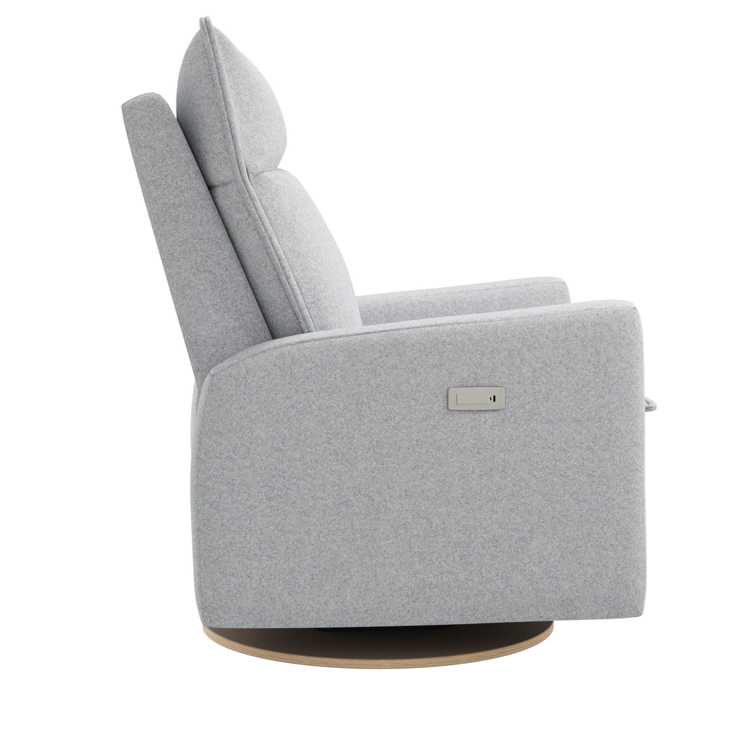 Arya Motorized Reclining Swivel Armchair, Arlo Heather Grey