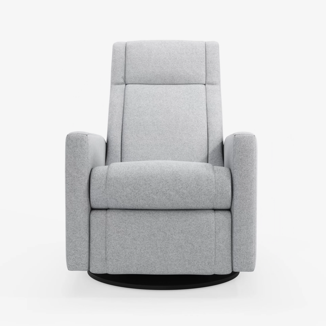 Nelly Reclining Swivel Armchair, Arlo Heather Silver