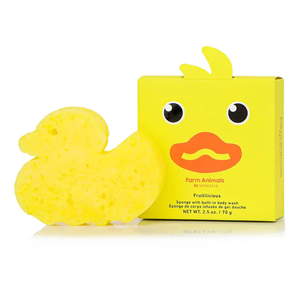 Spongellé - Éponge de Corps Infusée de Gel Douche, Danny le Canard