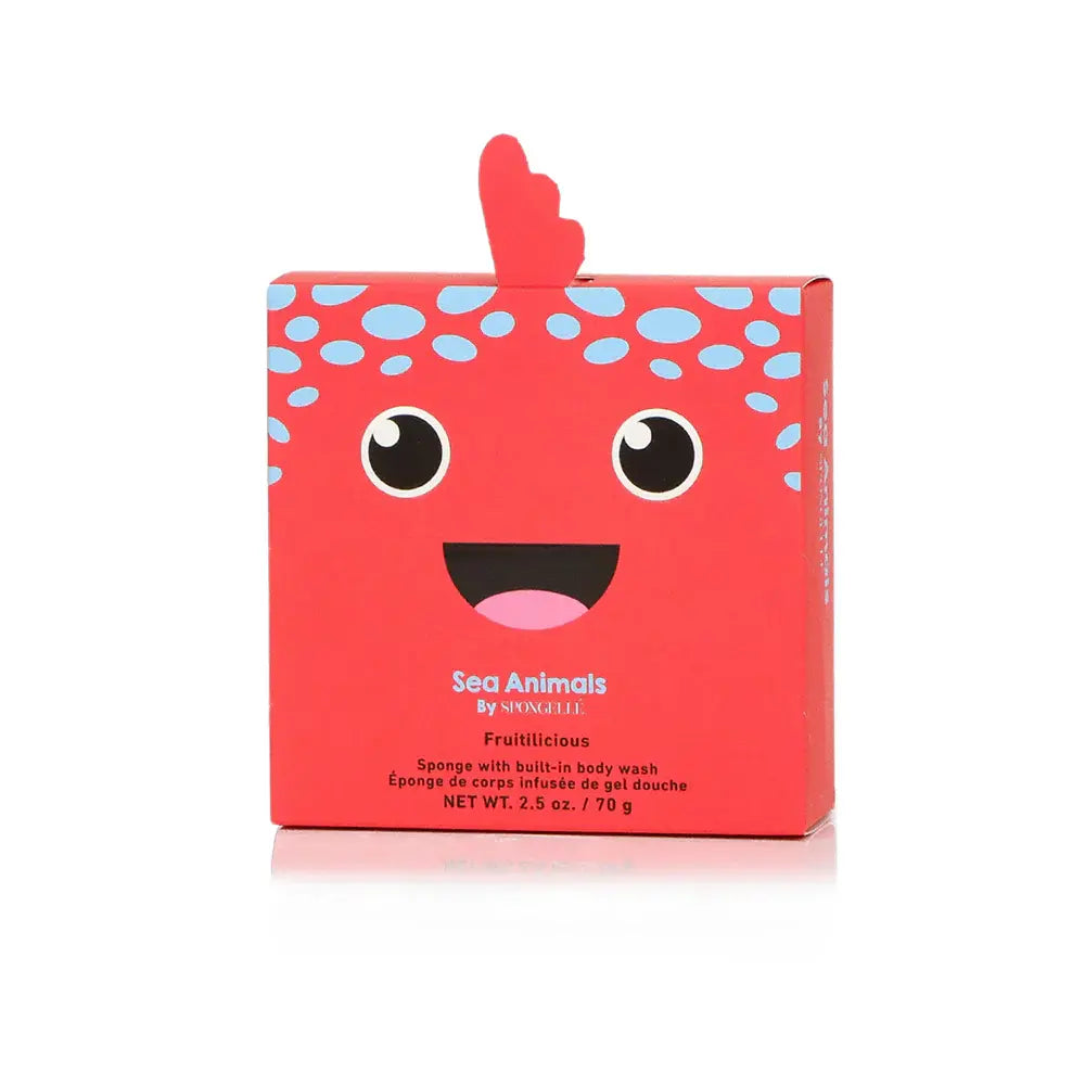 Spongellé - Éponge de Corps Infusée de Gel Douche, Fiona le Poisson