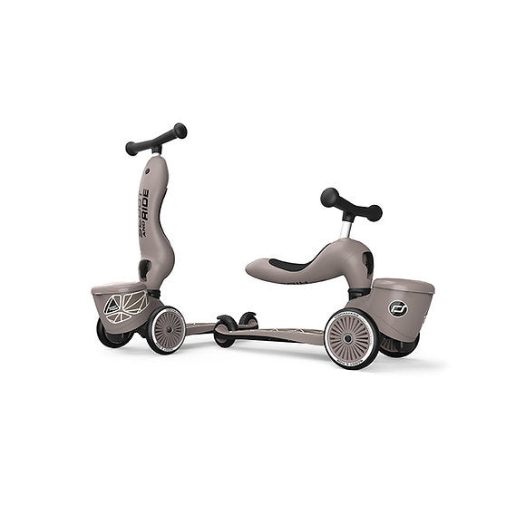 Scoot & Ride - Trottinette 2-en-1 Highwaykick 1 Lifestyle,Lignes Brunes