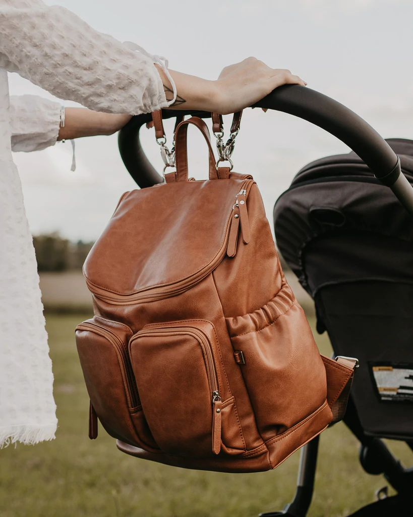 OiOi - Vegan Leather Nappy Backpack, Tan