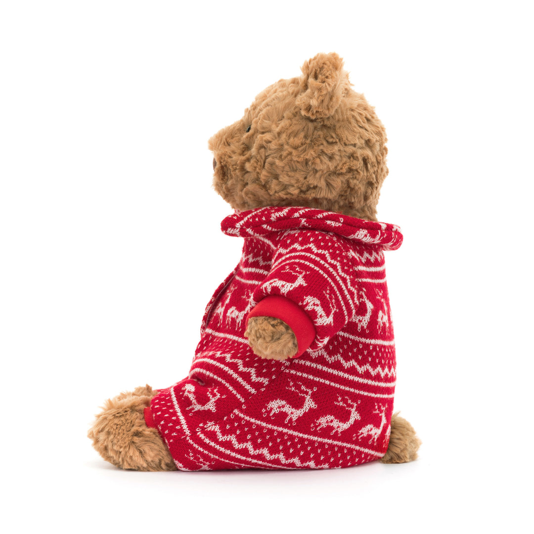 Jellycat - Ours Barthélémy en Pyjama d'Hiver 10"