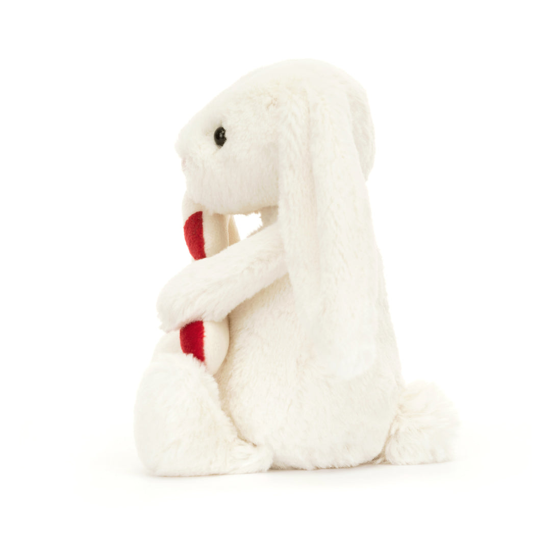 Jellycat - Lapin Bashful avec Canne de Noël 7"