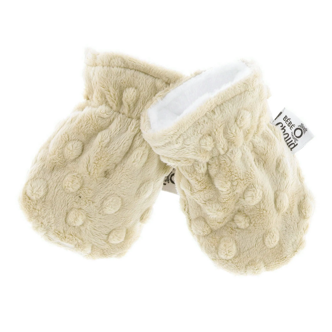 Bébé Ô Chaud - Baby Thumbless Textured Mitts, Latte