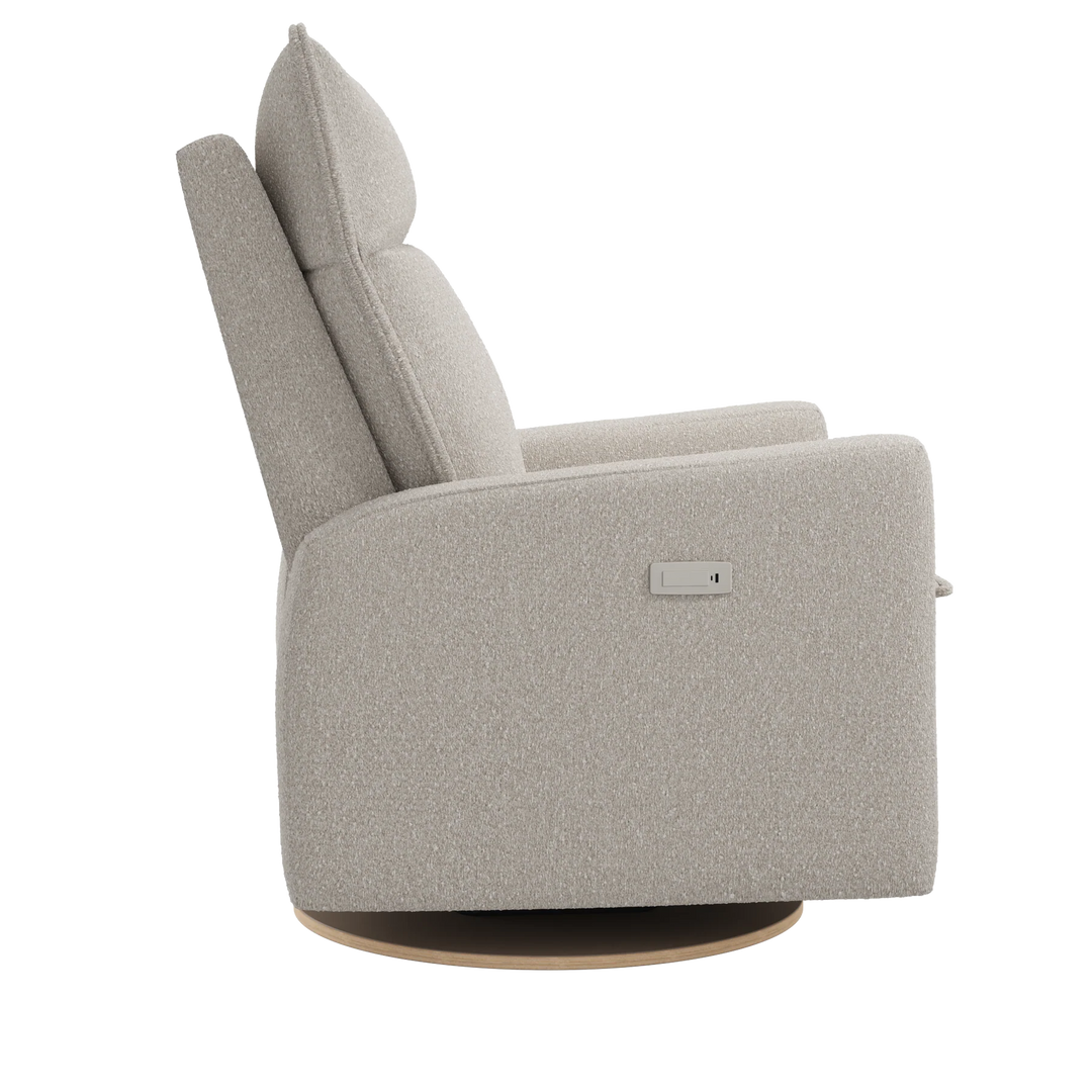 Arya Motorized Reclining Swivel Armchair, Sheep Vanilla