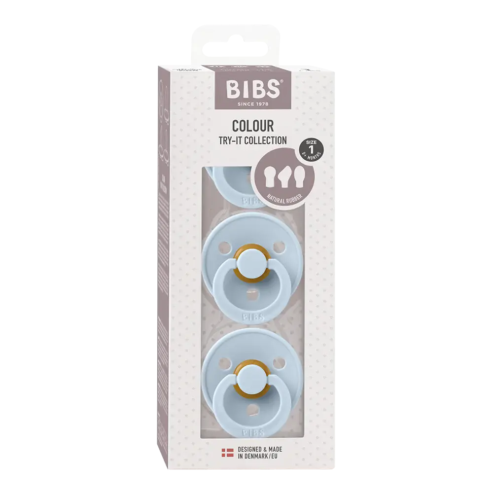 BIBS - 3 Pacifiers Pack Try-It Collection, Ivory, Size 1