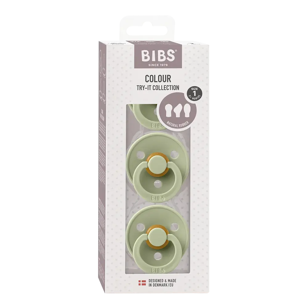 BIBS - Paquet de 3 Suces Collection Essayez-les, Sauge, Taille 1