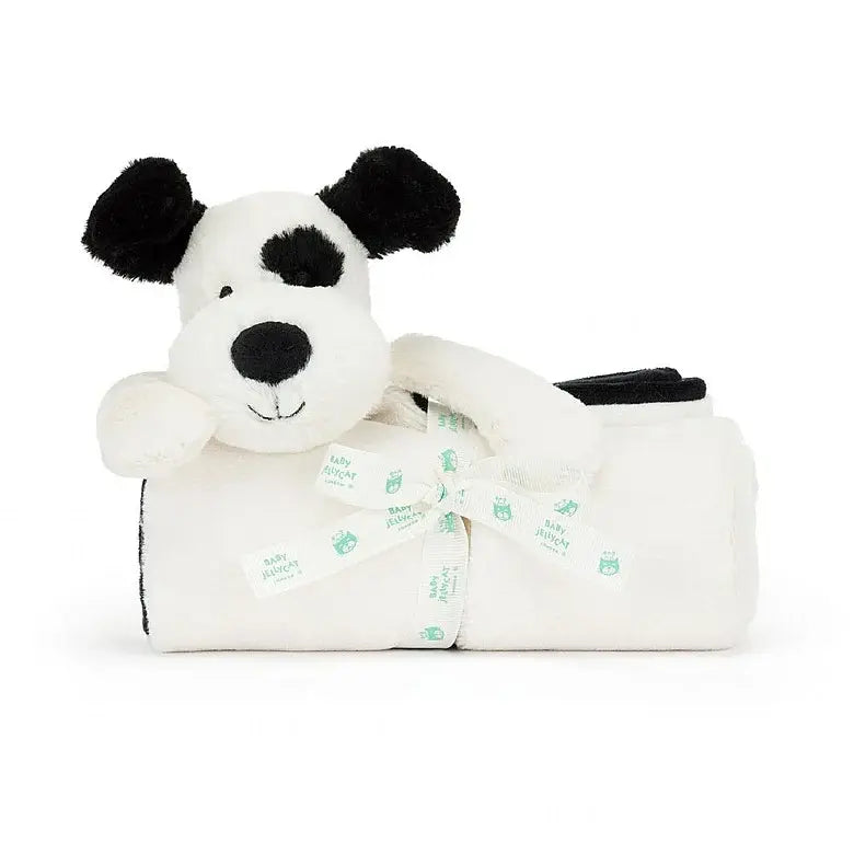 Couverture Peluche, Chiot Noir et Crème