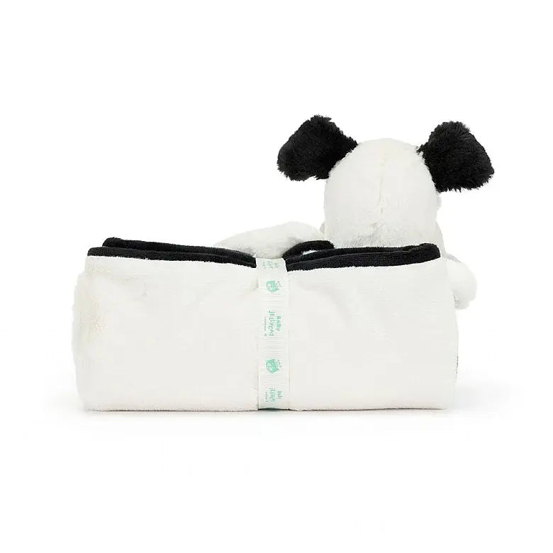 Couverture Peluche, Chiot Noir et Crème