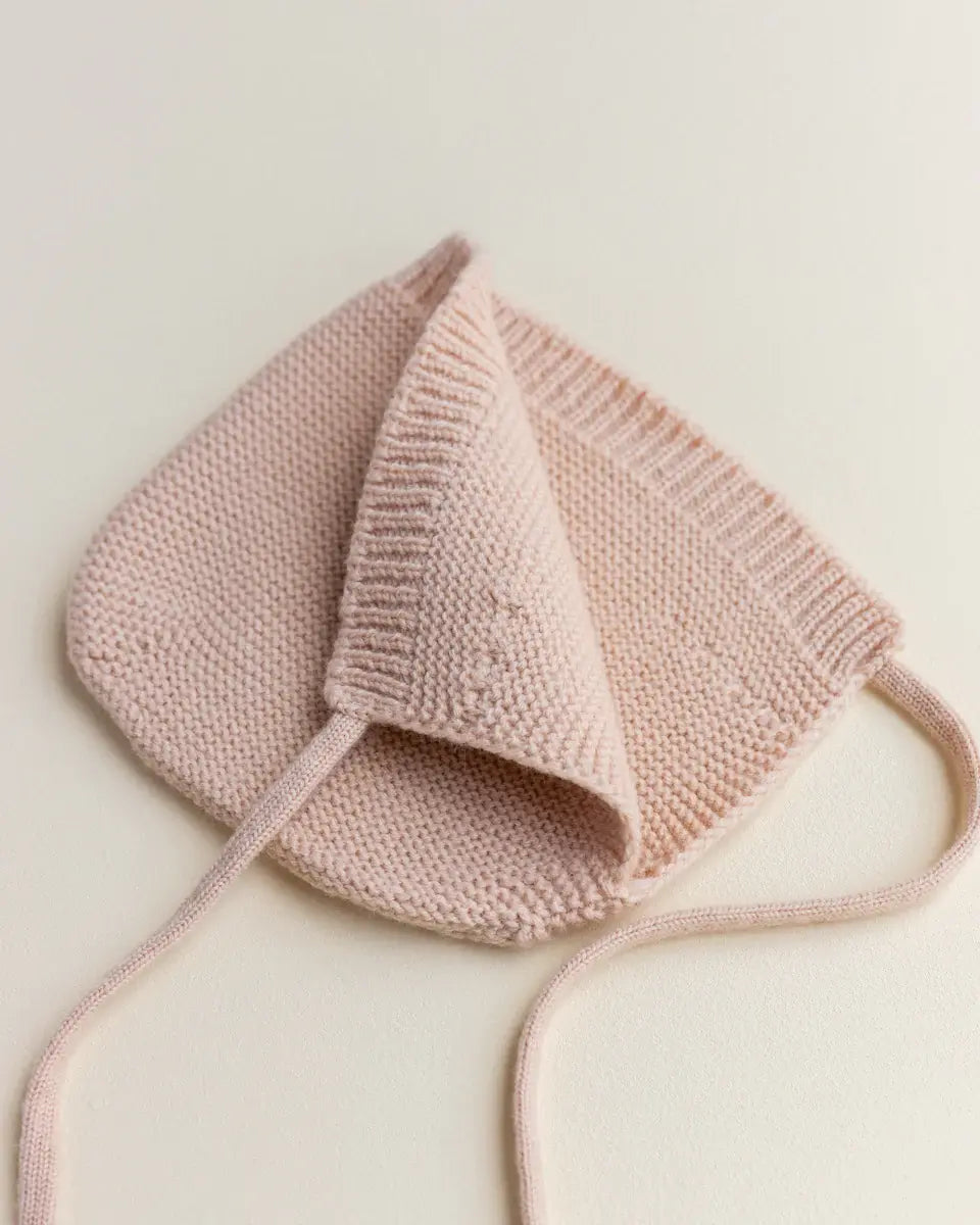 Hvid Knitwear - Bonnet Dolly en Laine Mérinos, Abricot, 1-3 mois